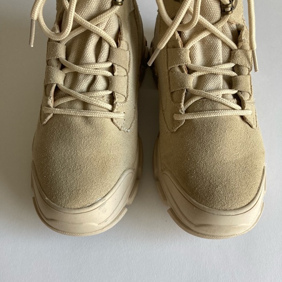 Agsdon Beige Suede Textile Combat Boots size EUR 38, US 7.5 - Picture 6 of 16